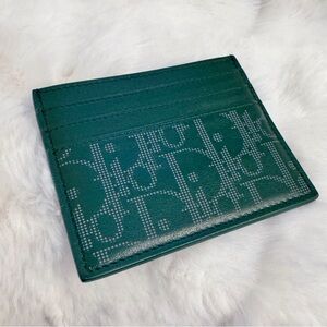 Dior World Tour Oblique Galaxy green Card Holder
